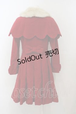 画像4: Leur Getter / ファーカラーとケープ付きのコート M 赤 O-24-01-27-067-LU-CO-SZ-OS