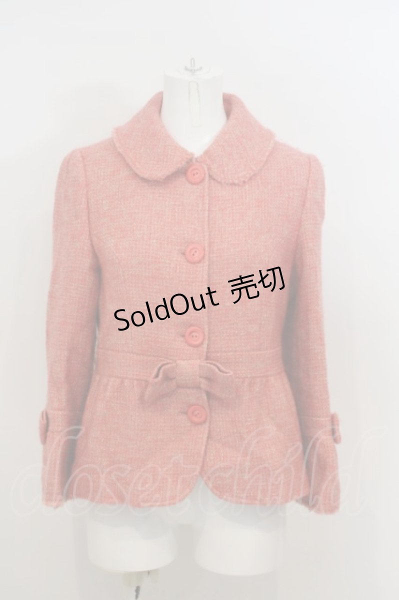 画像1: 【SALE】Jane Marple / 袖リボンツイードコート M ピンク O-24-01-30-1025-JM-CO-AS-ZT245 (1)