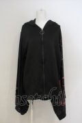 NieR Clothing / 着物袖パーカー  ブラック×レッド O-24-02-07-007-PU-TO-OW-ZY