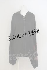 NieR Clothing / 着物袖パーカー  ブラック×レッド O-24-02-07-007-PU-TO-OW-ZY