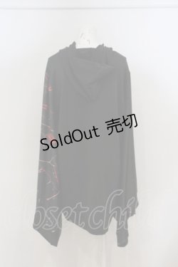 画像2: NieR Clothing / 着物袖パーカー  ブラック×レッド O-24-02-07-007-PU-TO-OW-ZY