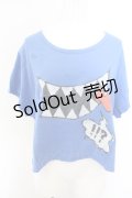 Candy Stripper / モンスタートゥースショートTシャツ 2 ブルー O-24-02-14-004-PU-TS-YM-OS-E