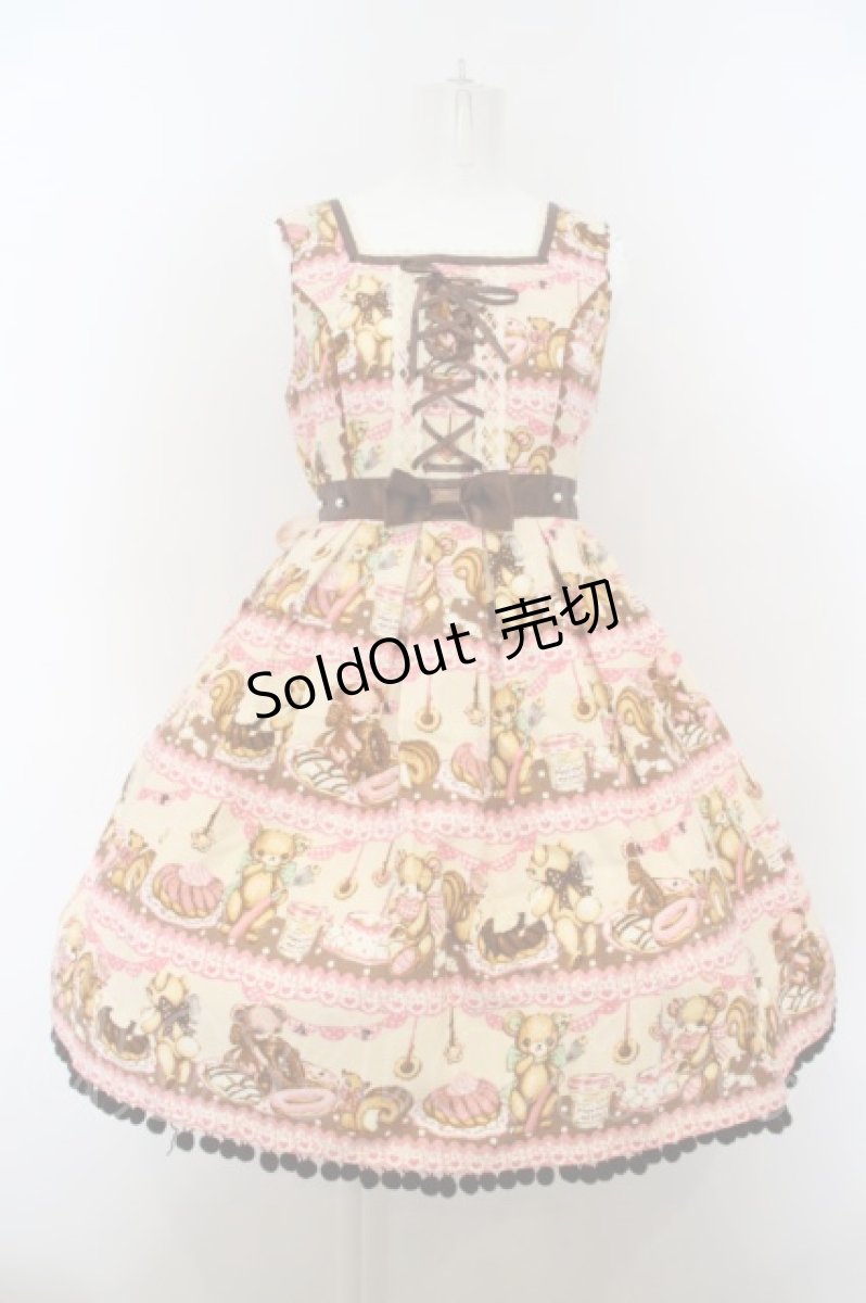 画像1: Angelic Pretty / Little Bear's Cafeジャンパースカート  生成り O-24-02-20-1014-AP-OP-IG-OS (1)