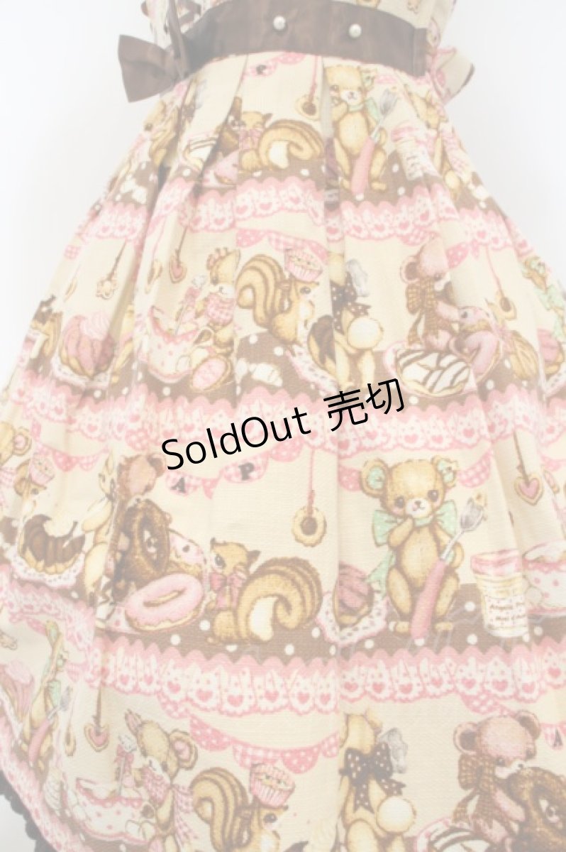 画像3: Angelic Pretty / Little Bear's Cafeジャンパースカート  生成り O-24-02-20-1014-AP-OP-IG-OS (3)