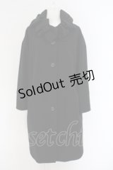 Jane Marple / Drape ribbon collar cocoon コート M クロ O-24-02-21-041-JM-CO-YM-ZTC029