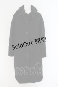 Jane Marple / Drape ribbon collar cocoon コート M クロ O-24-02-21-041-JM-CO-YM-ZTC029