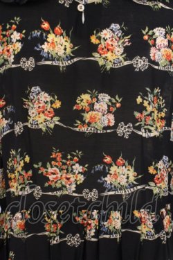 画像3: Jane Marple / Jubilee flowersサテンカラードレス M クロ O-24-02-21-038-JM-OP-YM-OS