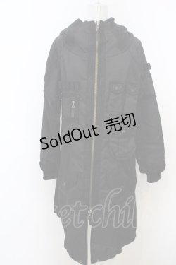 画像1: Qutie Frash / ミリタリーコート  ブラック O-24-02-23-013-QU-CO-IG-ZT-C056