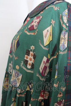 画像2: Jane Marple / Flower crests・tartan check 2way dress M グリーン O-24-02-23-029-JM-OP-IG-OS