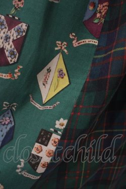 画像3: Jane Marple / Flower crests・tartan check 2way dress M グリーン O-24-02-23-029-JM-OP-IG-OS
