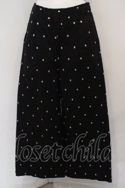 画像1: franche lippee black / ドット刺繍パンツ M ブラック O-24-02-26-071-LO-PA-IG-ZT082