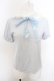 画像1: Jane Marple / ロゴリボンタイ襟付きTシャツ M サックス O-24-02-26-1073-JM-TO-IG-OS (1)