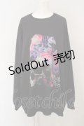 TRAVAS TOKYO / Playful cat Super big プルオーバー  ブラック O-24-02-28-097-PU-TO-IG-ZS