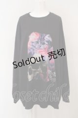 TRAVAS TOKYO / Playful cat Super big プルオーバー  ブラック O-24-02-28-097-PU-TO-IG-ZS