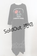 RNA / モンスターローズプリントマキシTシャツワンピース M ブラック O-24-02-28-102-PU-OP-IG-ZT142
