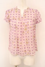 画像1: 【SALE】Cherir la femme / もこもこチェックブラウス  パープル O-24-02-28-025-LO-BL-IG-ZT336 (1)