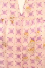 画像2: 【SALE】Cherir la femme / もこもこチェックブラウス  パープル O-24-02-28-025-LO-BL-IG-ZT336 (2)