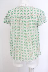 画像3: 【SALE】Cherir la femme / もこもこチェックブラウス  グリーン O-24-02-28-034-LO-BL-IG-ZT336 (3)