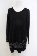 Franche Lippee / バックモチーフレースニット M ブラック×アイボリー O-24-02-29-080-LO-TO-IG-ZT394