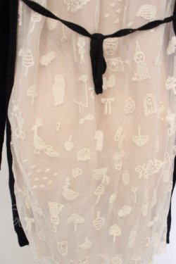 画像2: Franche Lippee / バックモチーフレースニット M ブラック×アイボリー O-24-02-29-080-LO-TO-IG-ZT416