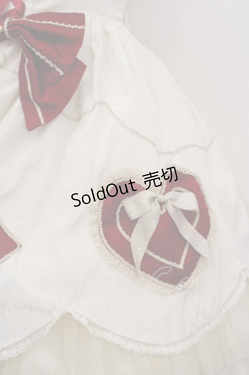 画像2: BABY,THE STARS SHINE BRIGHT / 時計うさぎのHEART TRUMPジャンパースカート  生成り O-24-02-29-1010-BA-OP-IG-OS (2)