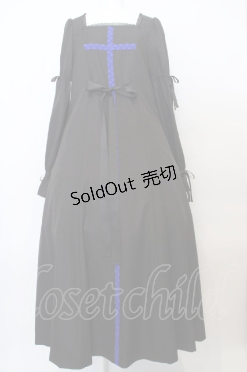 画像1: Moi-meme-Moitie / 【通販限定】2024 Winter Special Set ロングワンピース単品  ブラック×ブルー O-24-03-06-003-MO-OP-IG-OS (1)