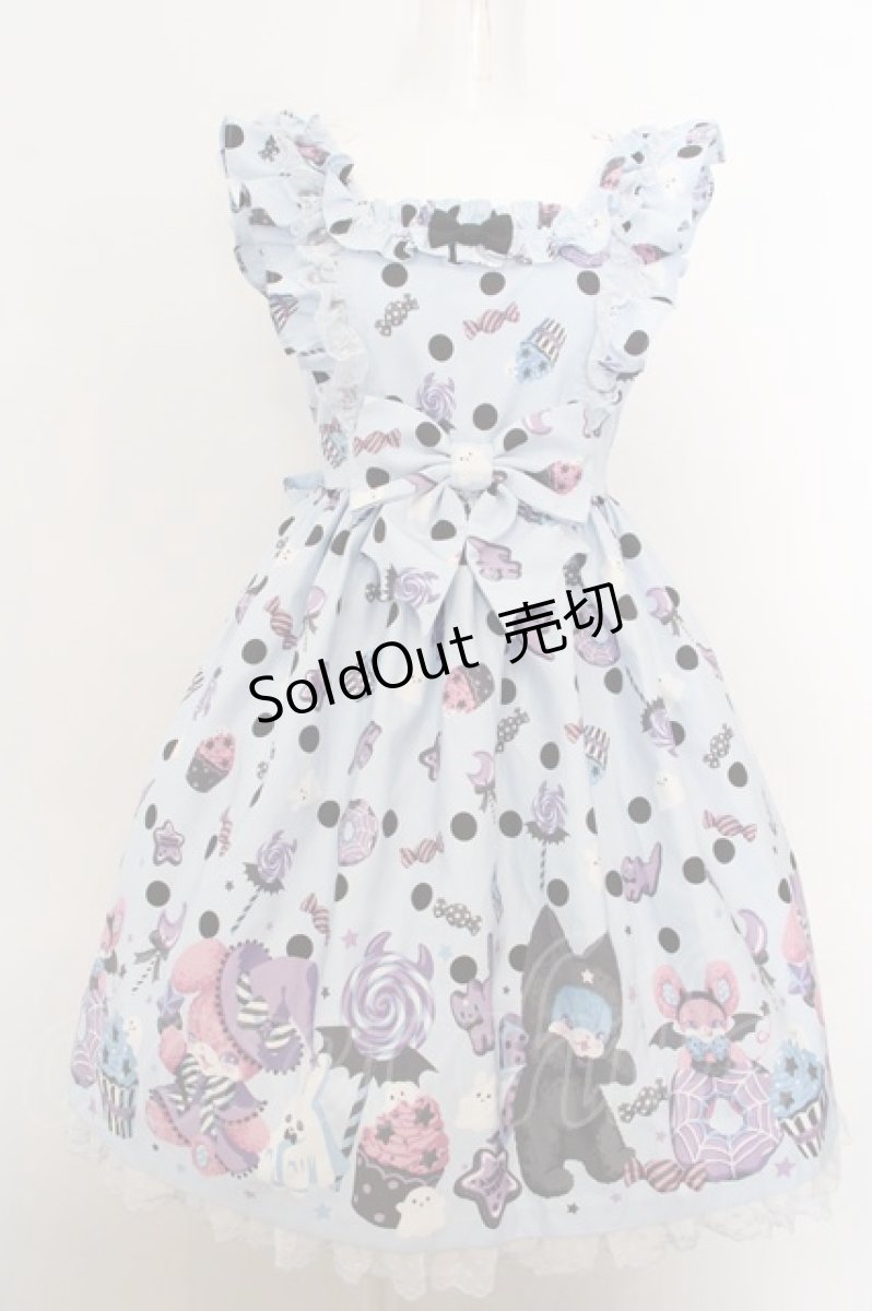 画像1: Angelic Pretty / Happy Treat Partyジャンパースカート  サックス O-24-03-13-1001-AP-OP-OW-OS (1)