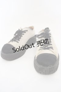 GEORGE COX / GLAY× JIROモデル LIMITED EDITION　ラバーソールシューズ UK5（約25cm） アイボリーｘブラック O-24-03-15-094-PU-SH-YM-ZT-K002