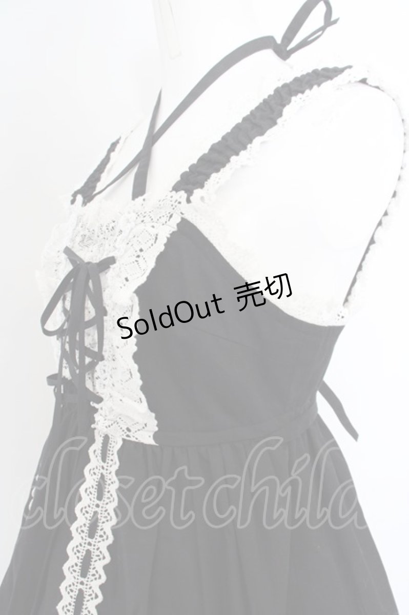 画像2: BABY,THE STARS SHINE BRIGHT / ベビードールジャンパースカート  クロ×シロ O-24-03-17-007-BA-OP-OW-OS (2)