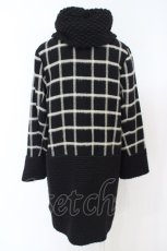 画像2: 【SALE】INGEBORG / ニット切替格子チェックコート 3 クロ×シロ O-24-03-21-031-LO-CO-IG-ZTC026 (2)