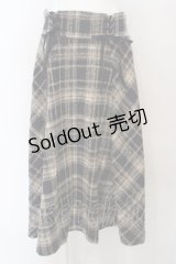 axes femme / レースアップ起毛チェックスカート  ネイビー O-24-03-23-057-AX-SK-IG-ZT417