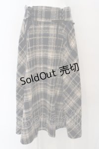 axes femme / レースアップ起毛チェックスカート  ネイビー O-24-03-23-057-AX-SK-IG-ZT417
