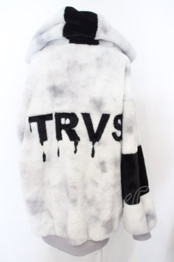 画像3: TRAVAS TOKYO / Drip Logo Faux Fur Hoodie F グレー O-24-03-23-081-PU-CO-YM-ZT-C026