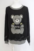 JOY RICH / ROYAL BEAR ニットプルオーバー XL ブラックｘグレー O-24-03-26-046-PU-TO-YM-ZT052