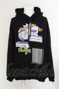 LAND by MILKBOY / MY DAY HOODIES  ブラック O-24-03-26-048-MB-TO-OW-ZT332