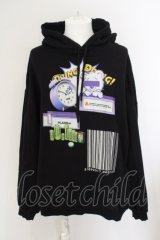 LAND by MILKBOY / MY DAY HOODIES  ブラック O-24-03-26-048-MB-TO-OW-ZT332