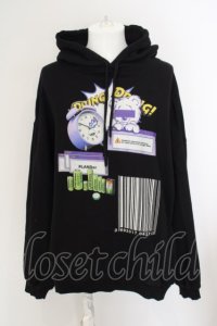 LAND by MILKBOY / MY DAY HOODIES  ブラック O-24-03-26-048-MB-TO-OW-ZT332