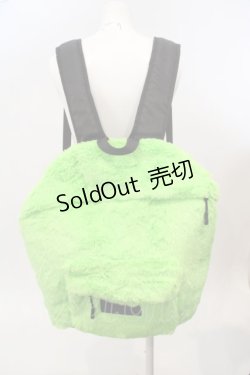 画像1: LAND by MILKBOY / FUR リュックサック  ライムグリーン O-24-03-26-1086-MB-BG-OW-ZT274