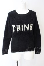 画像1: 【SALE】WORLD WIDE LOVE！(Rydia) / THINK アクリルニットプルオーバー 1 ブラック O-24-03-27-068-PU-TO-YM-ZT405 (1)