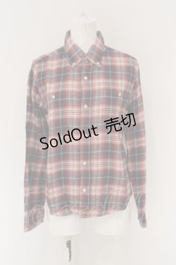 画像1: RNA / ボタンダウンチェックネルシャツ M レッドｘネイビー O-24-03-27-073-PU-BL-YM-ZT128