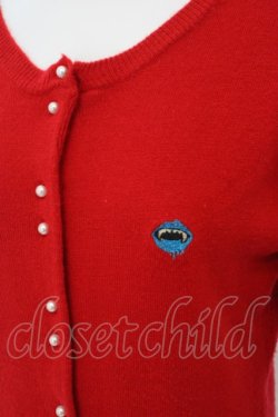 画像2: WORLD WIDE LOVE！(Rydia) / リップ刺繍ロングカーディガn 1 アカ O-24-03-27-075-PU-TO-IG-ZT128