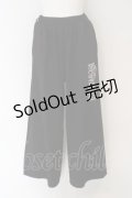 NieR Clothing / Oneくんロゴ刺繍ワイドパンツ  ブラック O-24-03-27-094-PU-PA-IG-OS