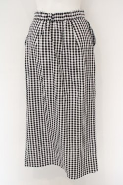 画像3: NieR Clothing /ギンガムチェックナロースカート【ポケット付き】 F ブラック O-24-03-27-099-PU-SK-SK-OS