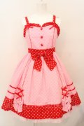 Angelic Pretty / Candy Popジャンパースカート  アカーｘピンク O-24-03-28-006-AP-OP-YM-OS