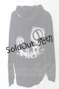 NieR Clothing / バックプリントパーカー【FACE】 XL ブラック O-24-03-29-1080-PU-TO-OW-OS