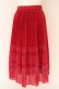 画像1: Jane Marple / Sheer cloth and lace flare pleats skirt M アカ O-24-03-30-055-JM-SK-OW-OS (1)