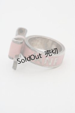 画像2: Jane Marple / ACCロゴリボンリング 10号 ピンク×ゴールド O-24-03-30-092-JM-AC-IG-ZT012-F001