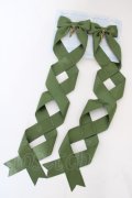LOTUS ribbon / ピストルチャームサテンロングツインテールリボンバレッタ  グリーン O-24-03-30-103-EL-AC-IG-ZT012