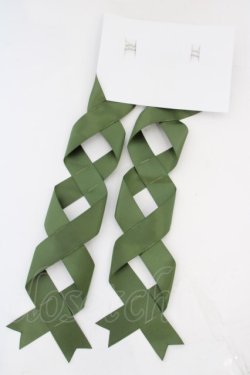 画像2: LOTUS ribbon / ピストルチャームサテンロングツインテールリボンバレッタ  グリーン O-24-03-30-103-EL-AC-IG-ZT012