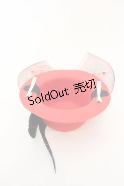 画像3: 【SALE】MARBLE / バラ羽付きミニハット  赤×黒羽×赤バラ O-24-03-30-108-GO-AC-IG-ZT012